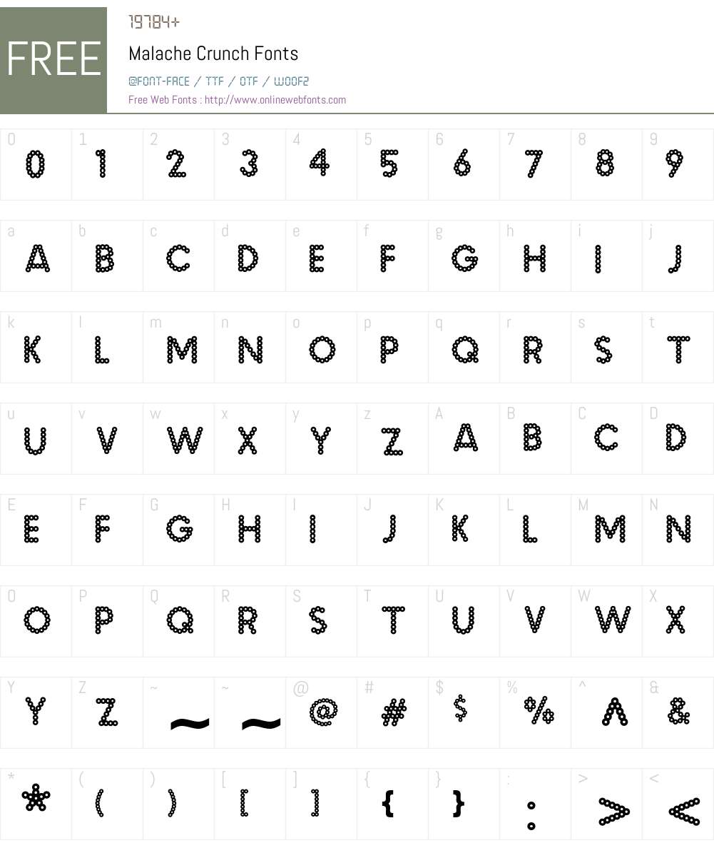 Malache Crunch Font Screenshots