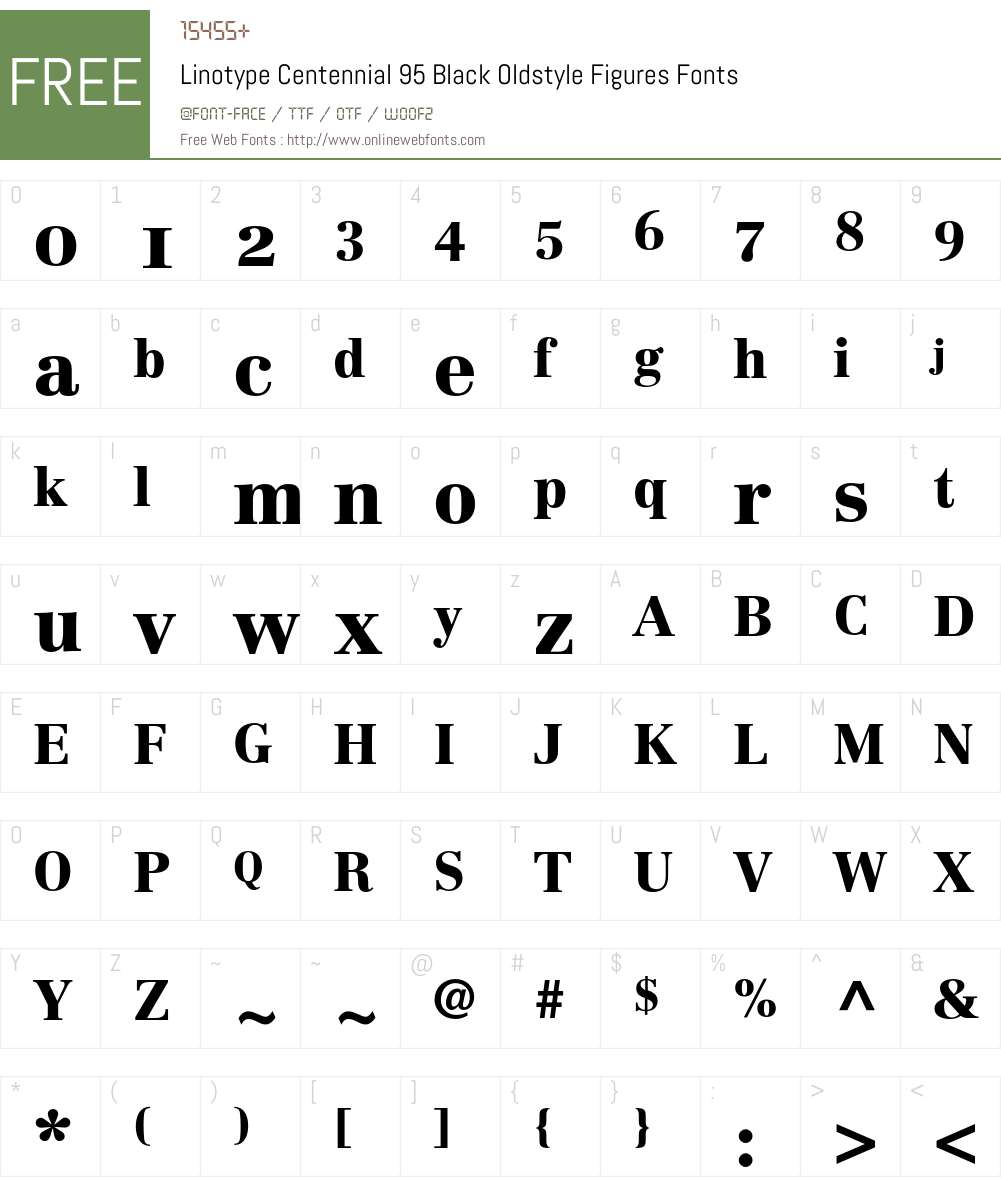 Centennial Font Screenshots