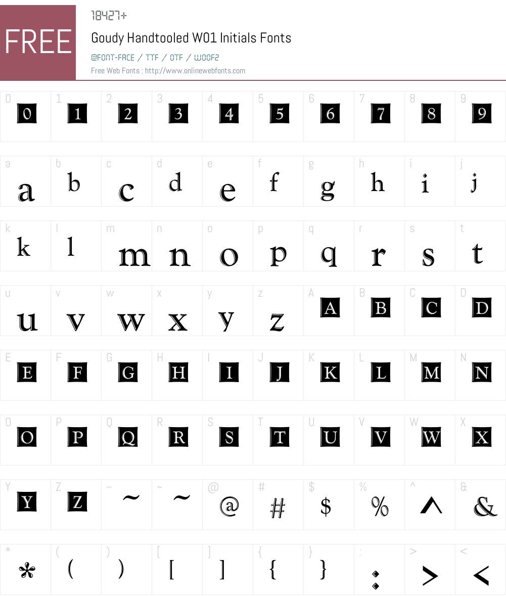 GoudyHandtooledW01-Initials Font Screenshots