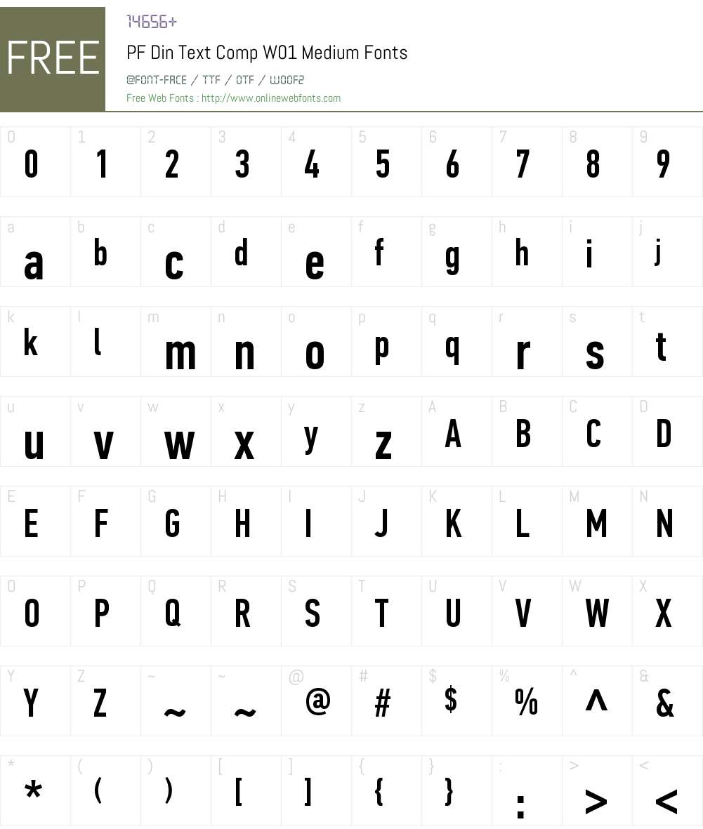 PFDinTextCompW01-Medium Font Screenshots