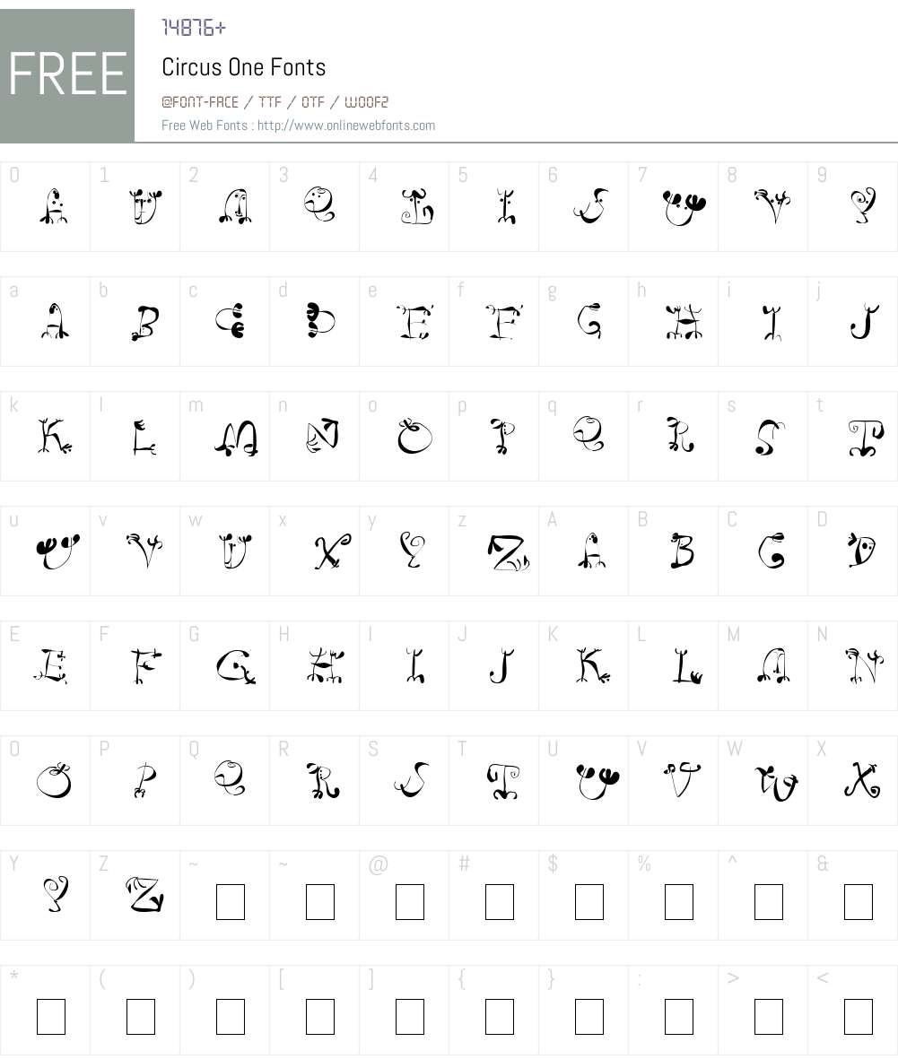 Circus One Font Screenshots