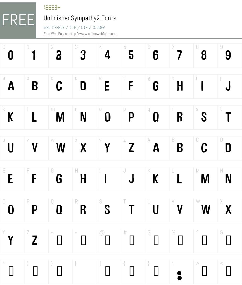 UnfinishedSympathy2 Font Screenshots