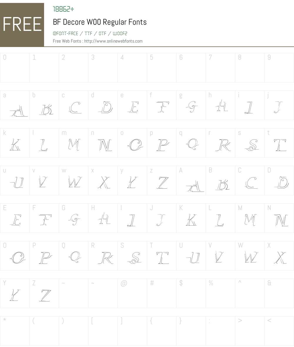 BFDecoreW00-Regular Font Screenshots