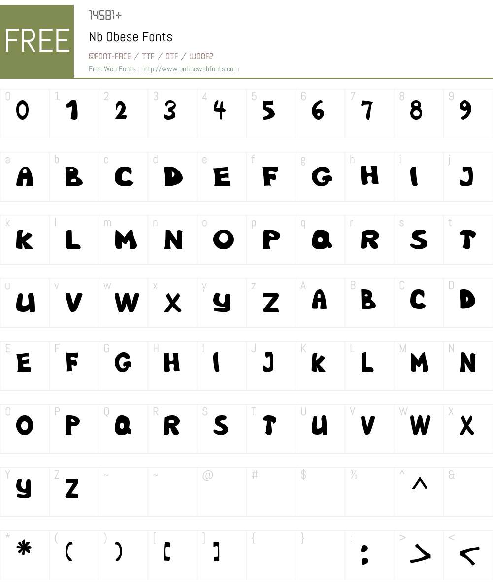 Nb Obese Font Screenshots