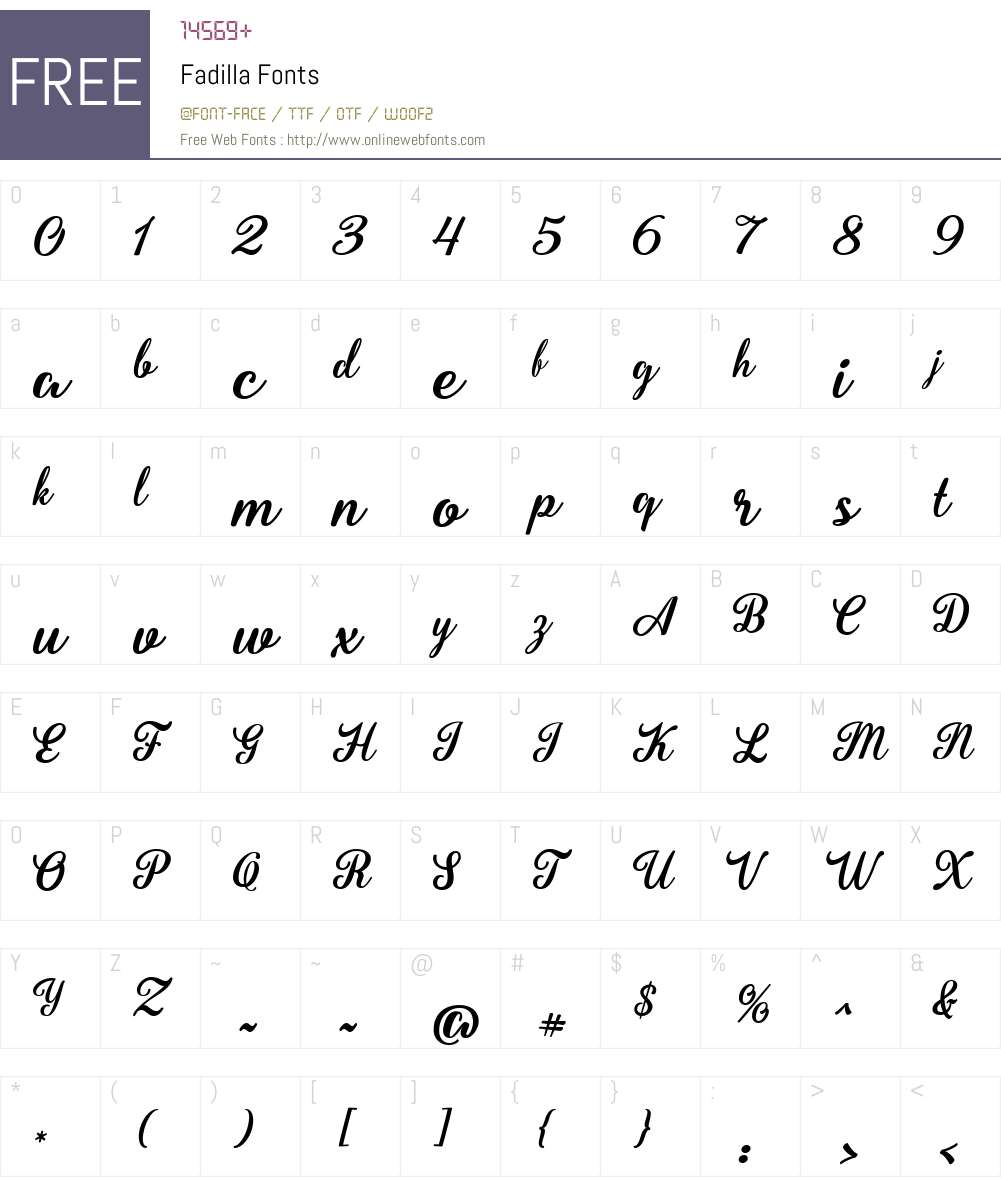 Fadilla Font Screenshots