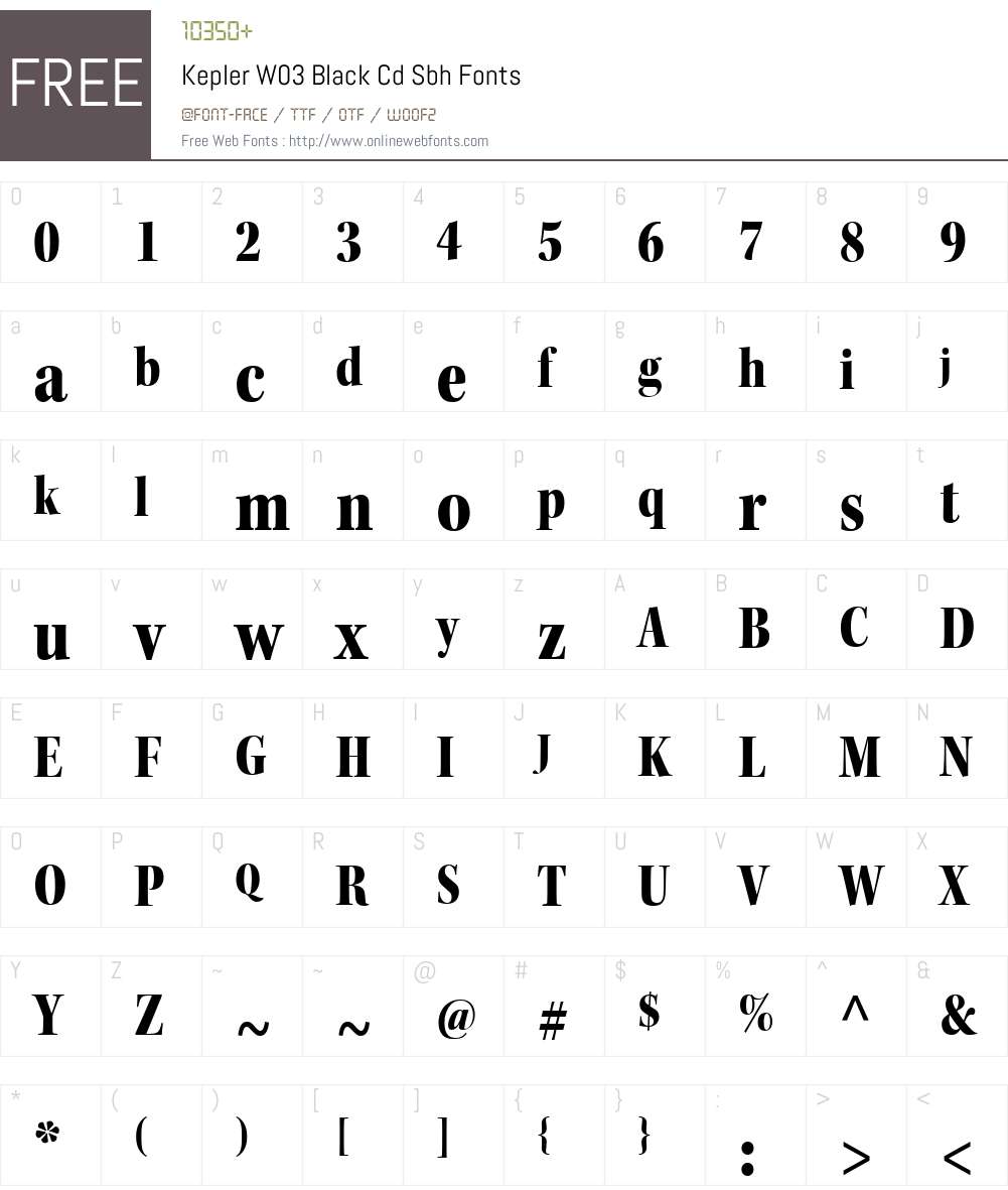 KeplerW03-BlackCdSbh Font Screenshots