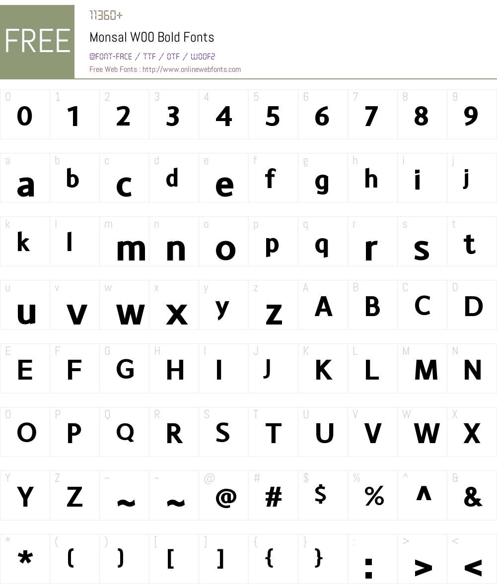 MonsalW00-Bold Font Screenshots