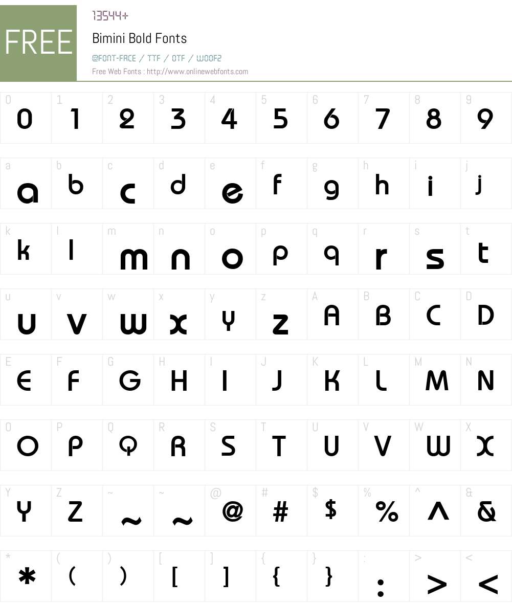 Bimini Font Screenshots