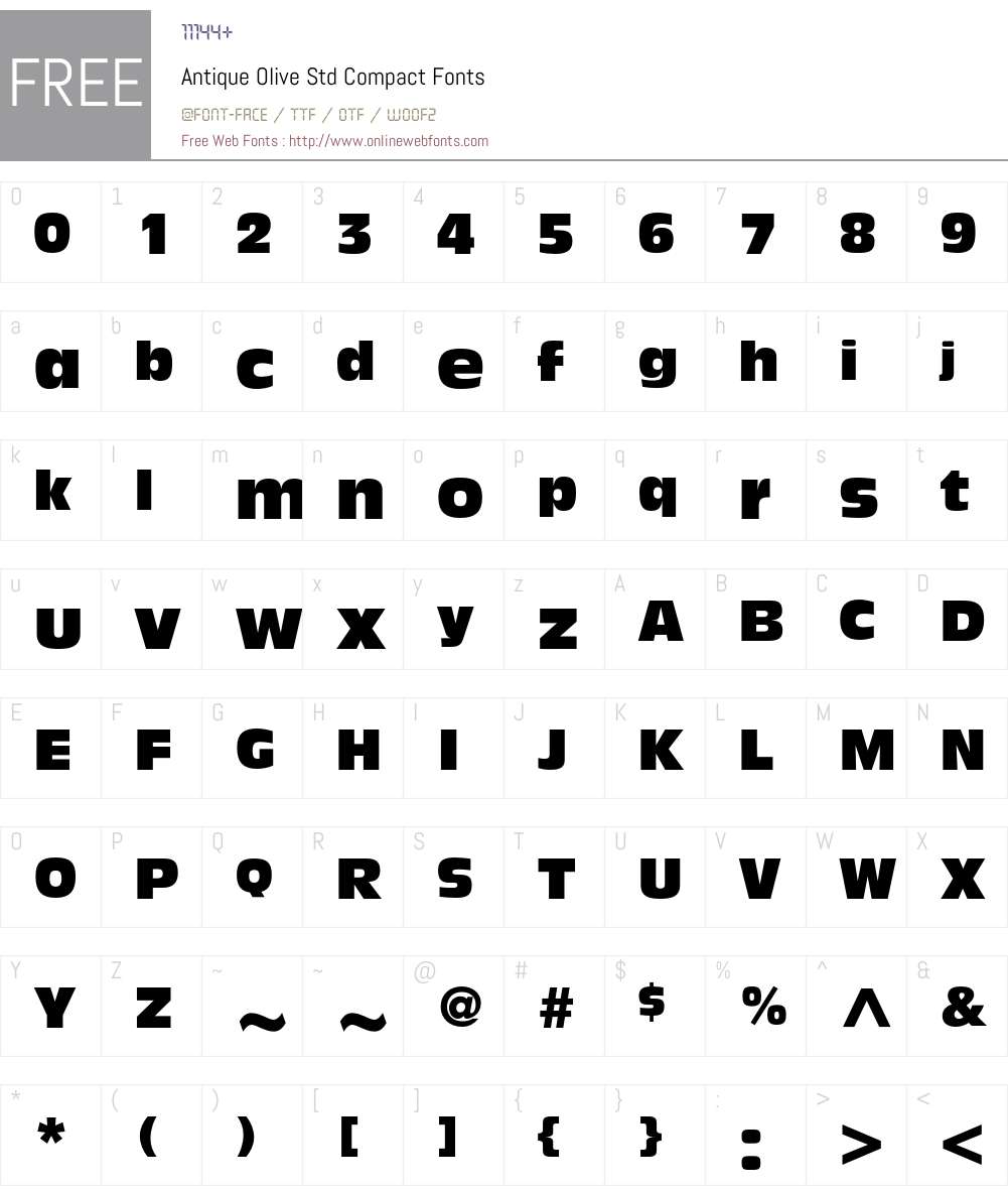 Antique Olive Std Font Screenshots