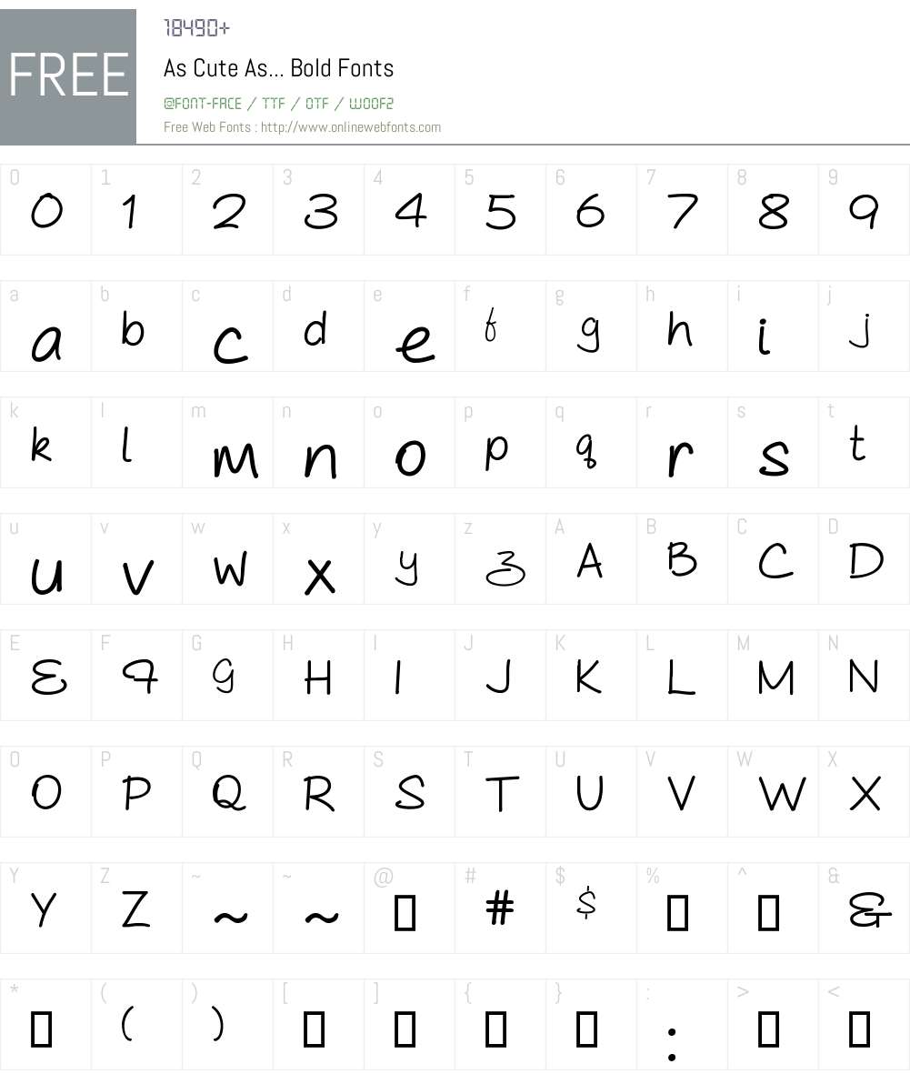 As Cute As... Bold Font Screenshots