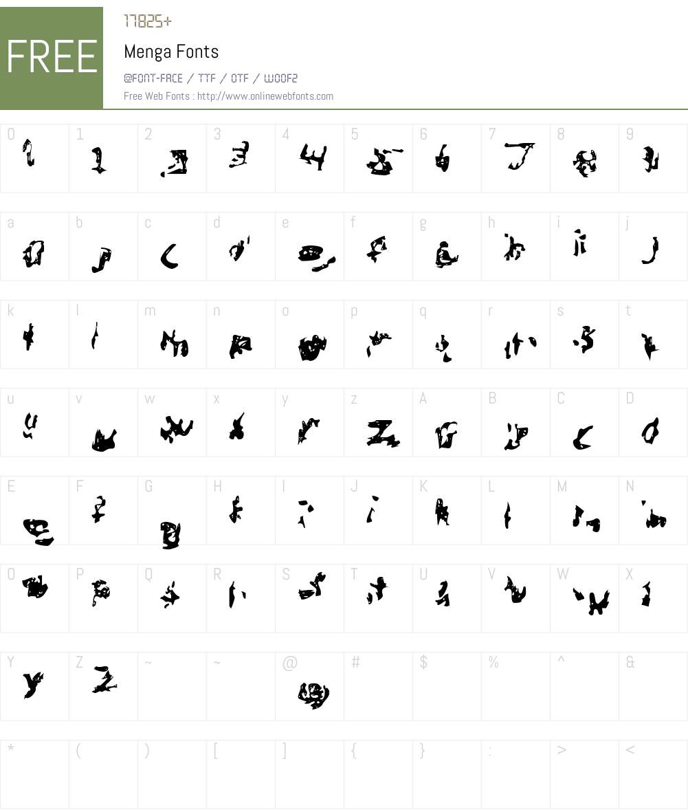 Menga Font Screenshots
