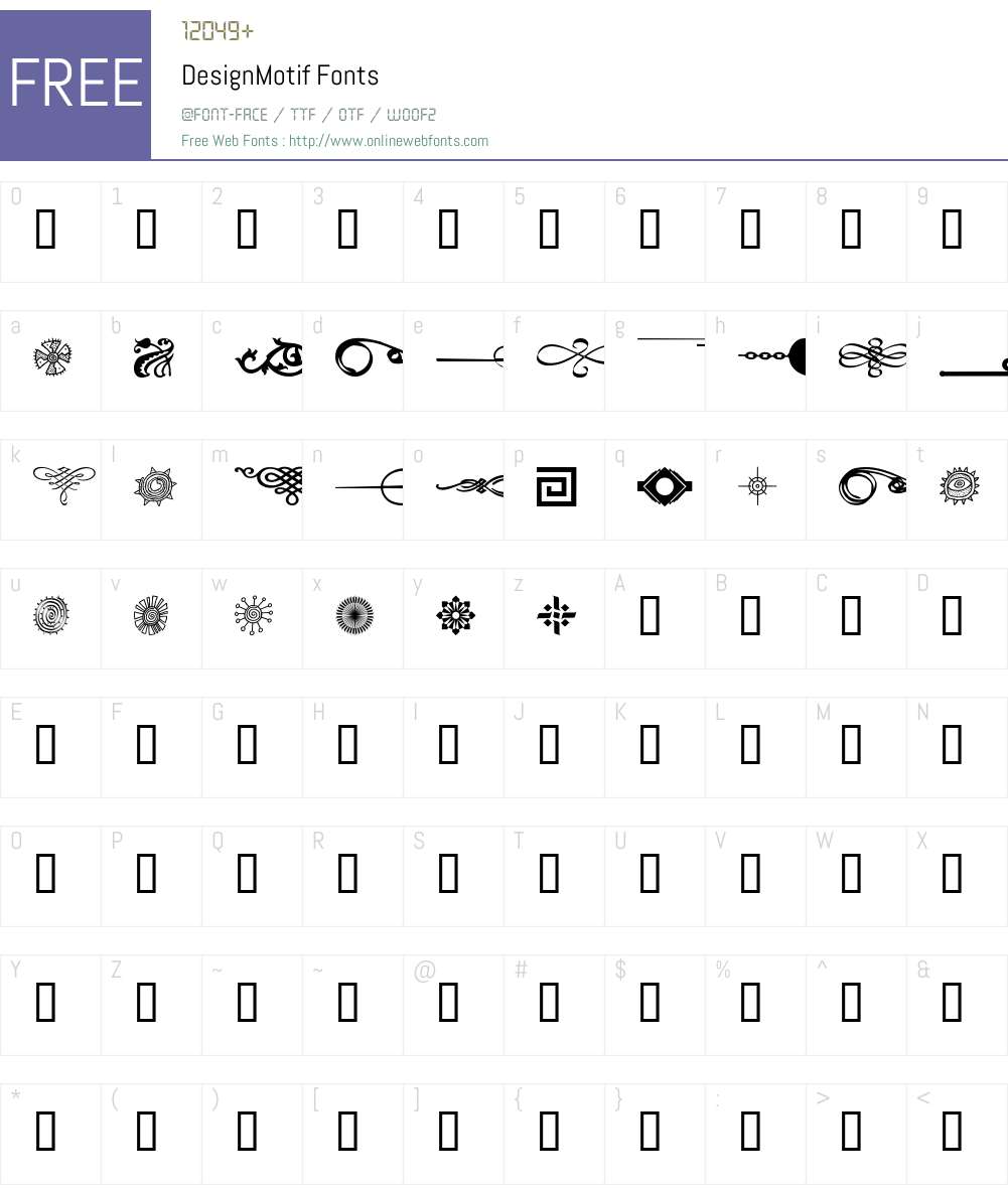 DesignMotif Font Screenshots