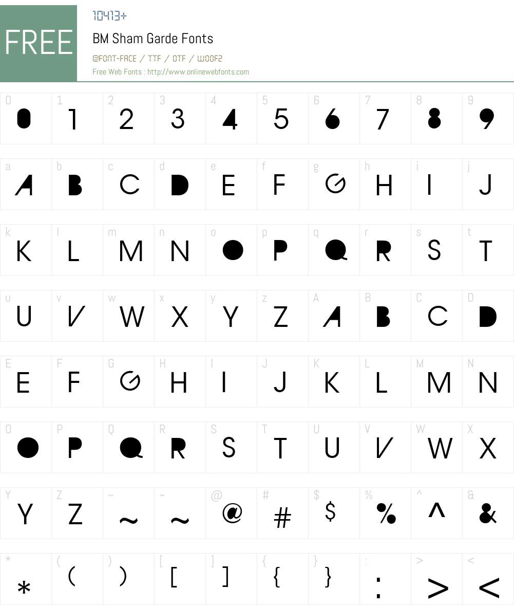 BM Sham Garde Font Screenshots