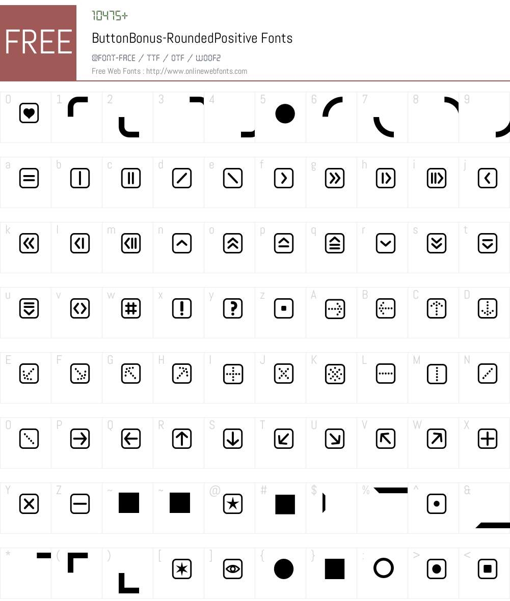 ButtonBonus Font Screenshots