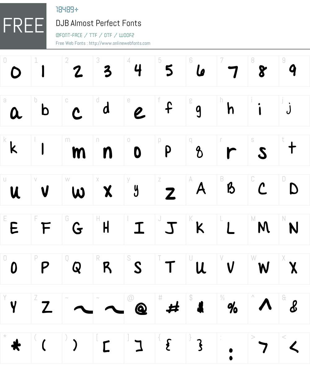 DJB Almost Perfect Font Screenshots