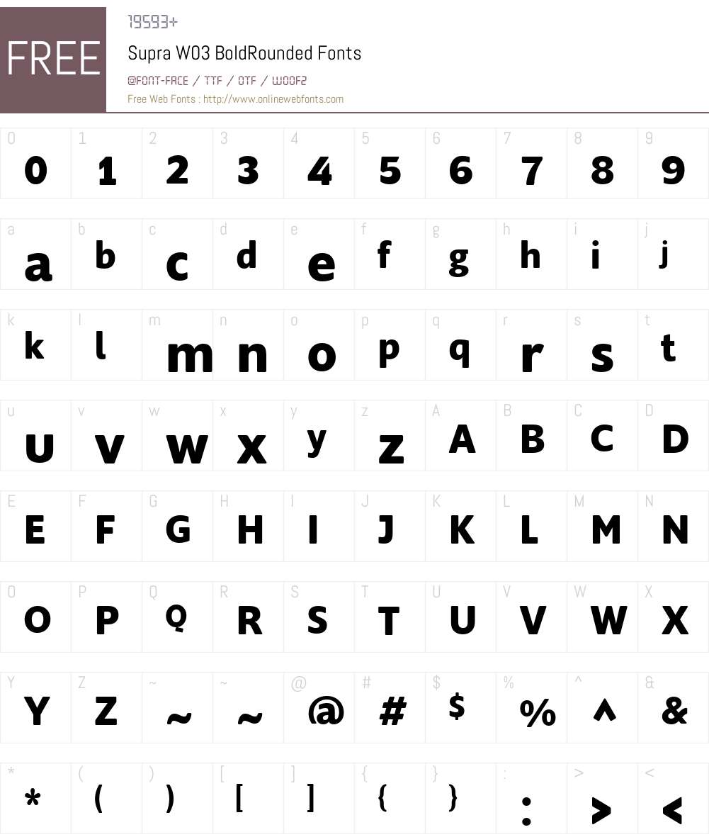 Supra Rounded Font Screenshots