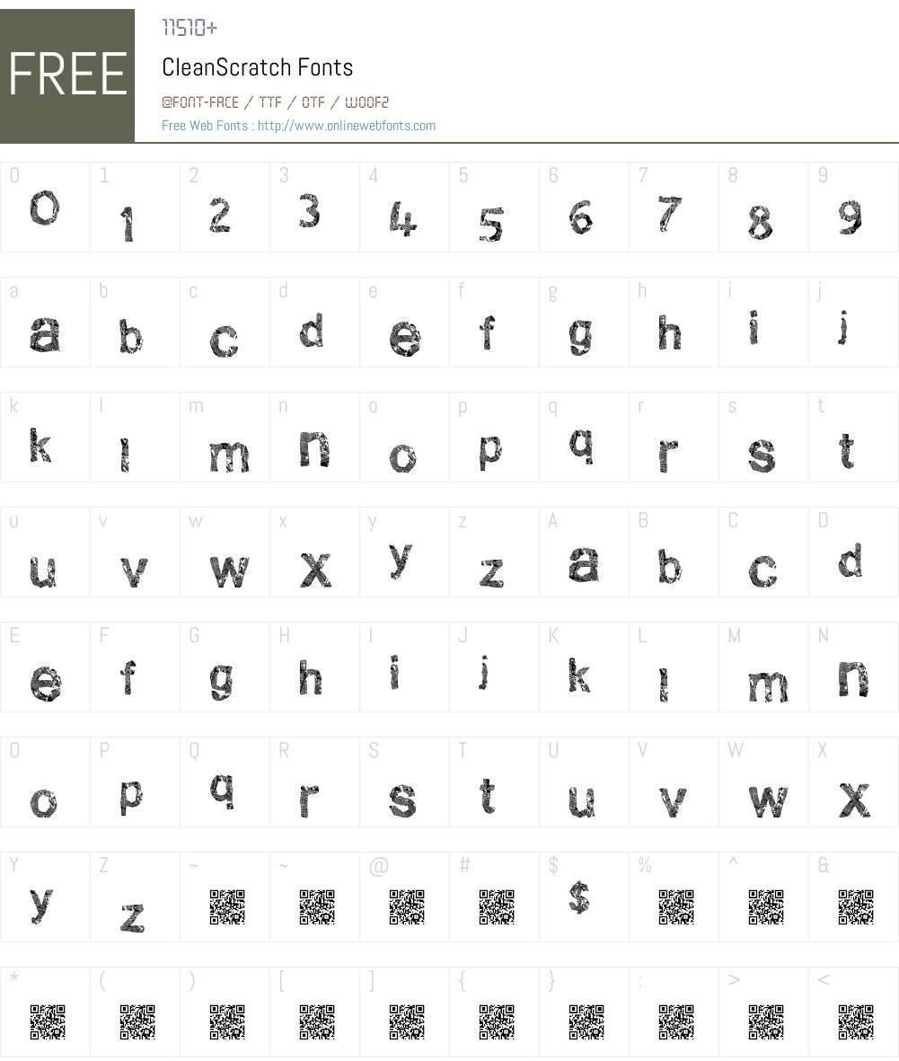 CleanScratch Font Screenshots
