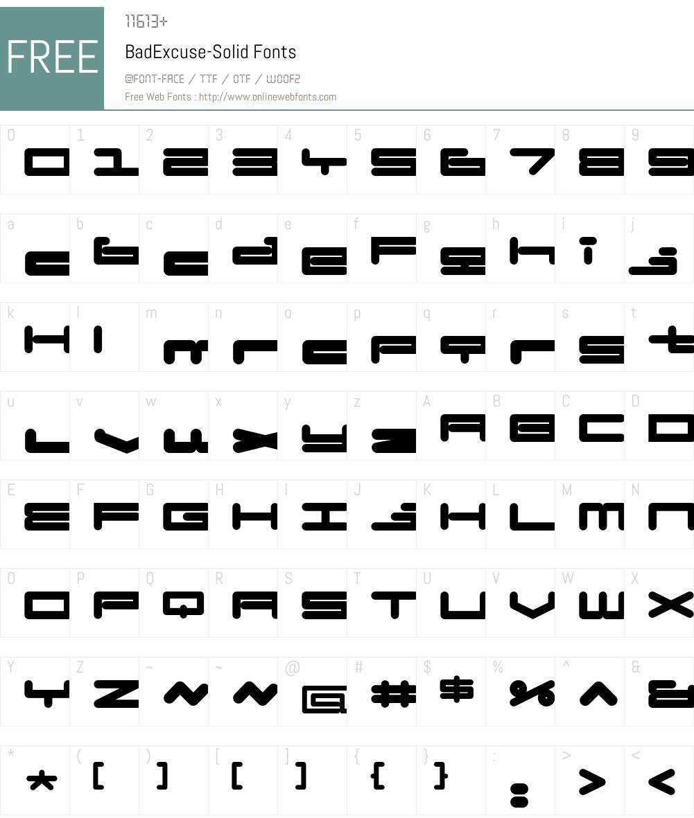 BadExcuse Font Screenshots