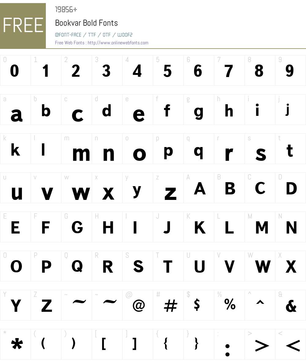 Bookvar Font Screenshots