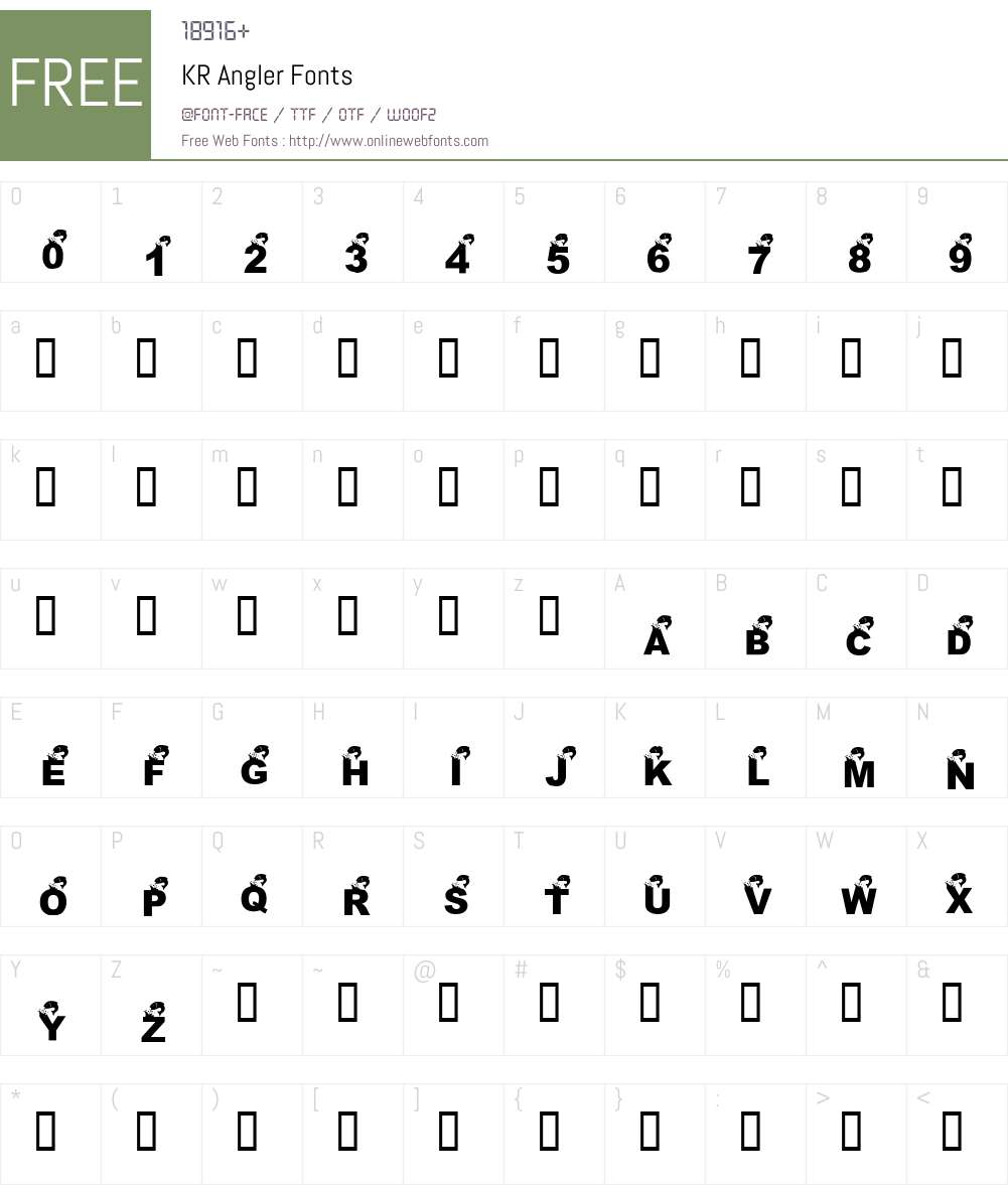 KR Angler Font Screenshots