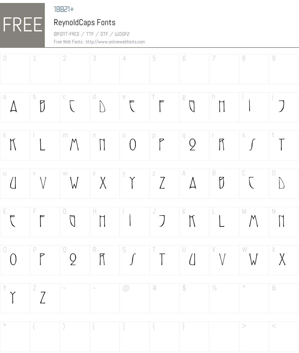 ReynoldCaps Font Screenshots