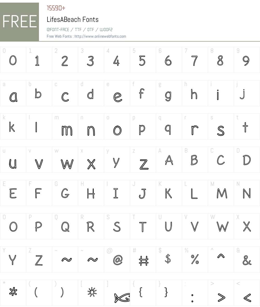 LifesABeach Font Screenshots