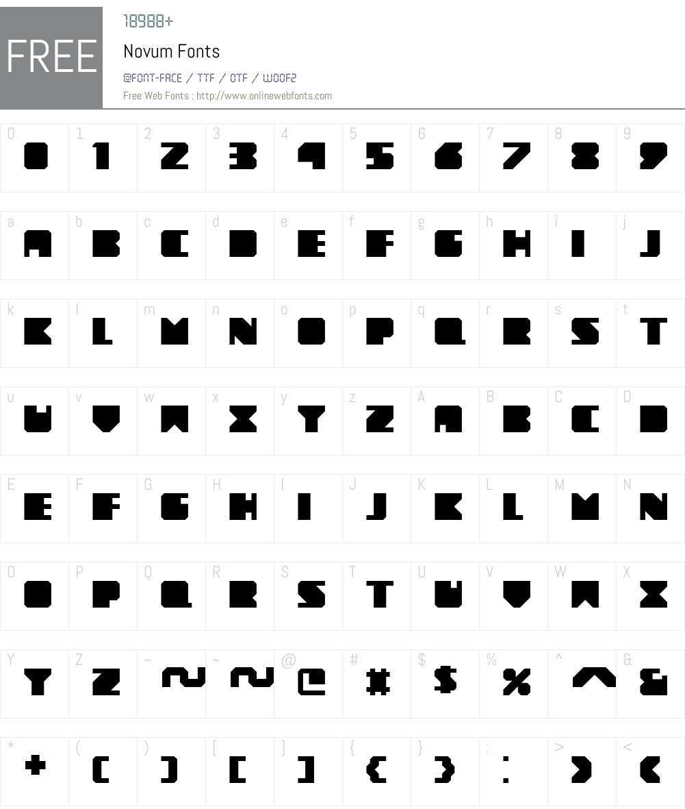 Novum Font Screenshots