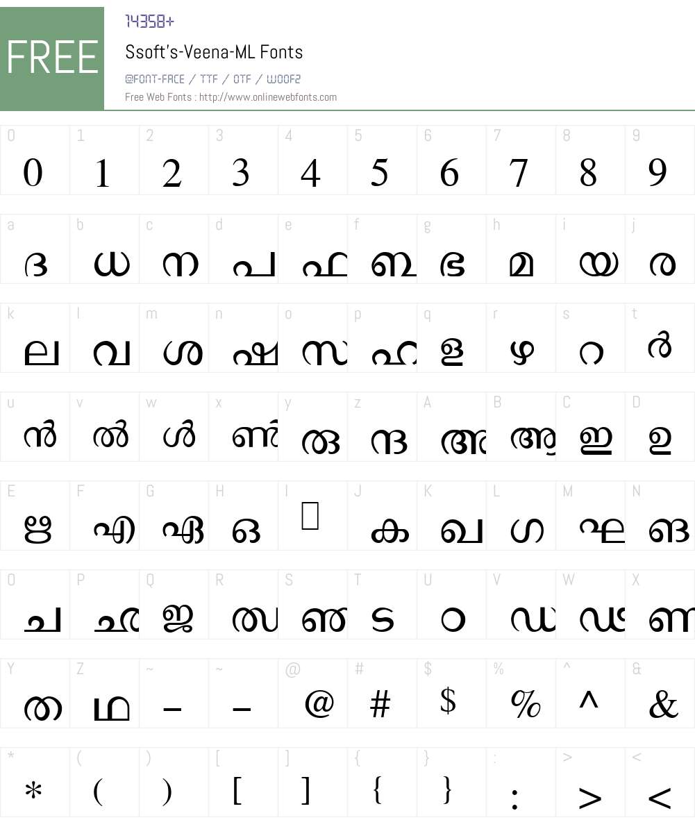 Ssoft's-Veena-ML Font Screenshots