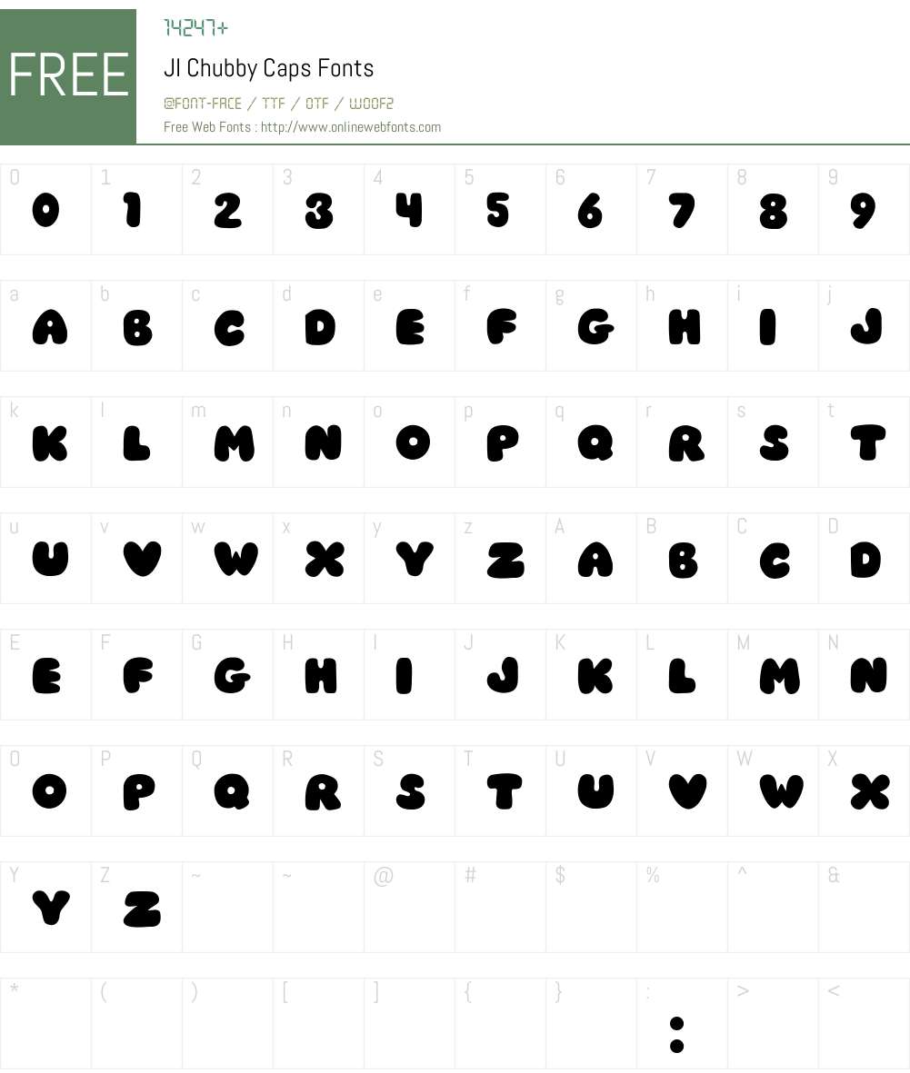 JI Chubby Caps Font Screenshots