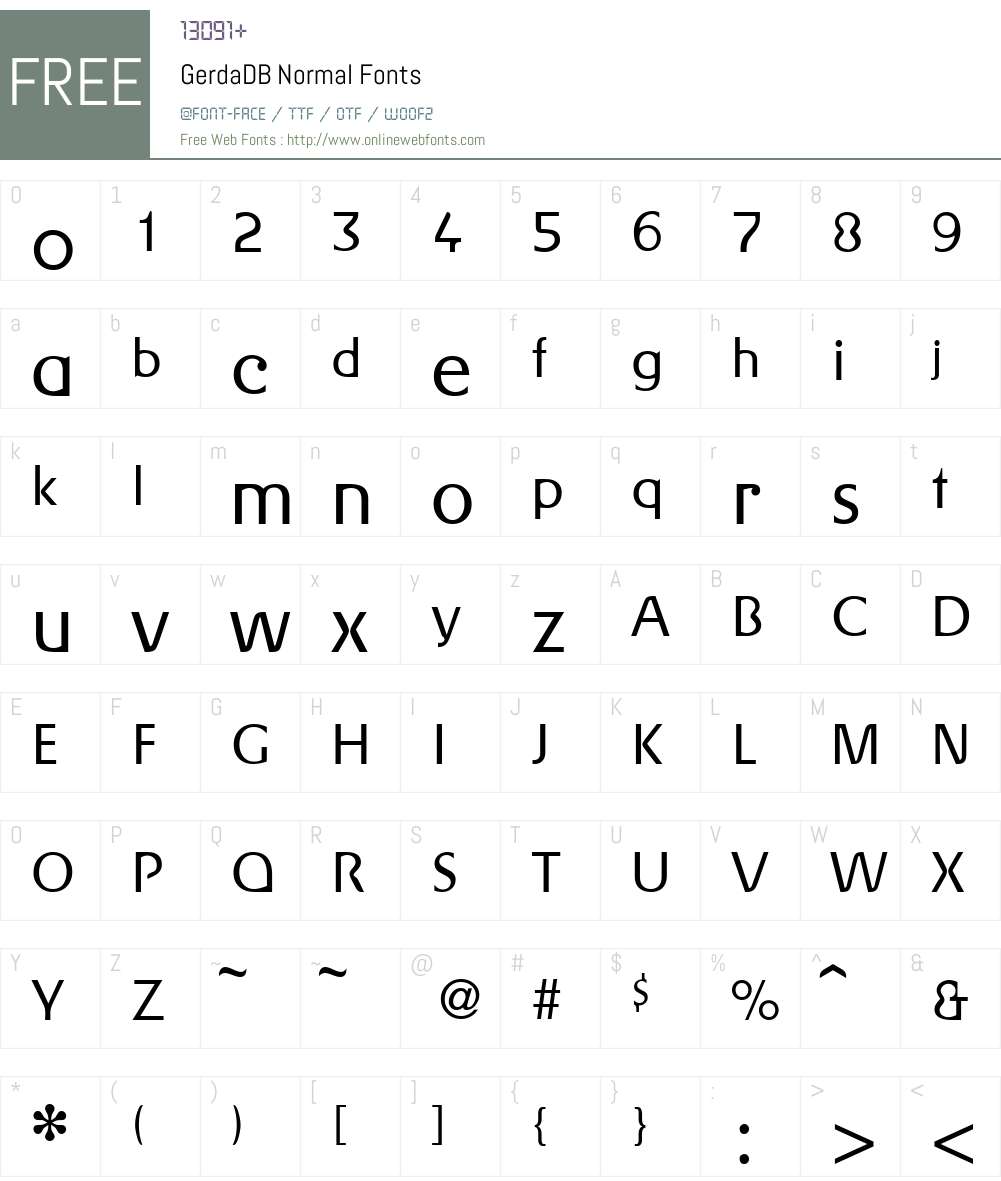 GerdaDB Font Screenshots