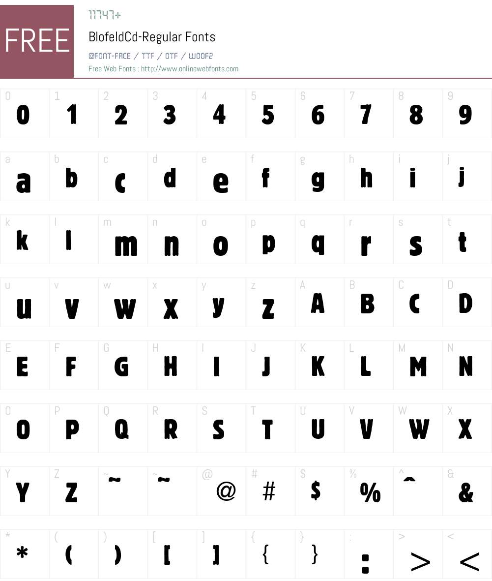 BlofeldCd Font Screenshots