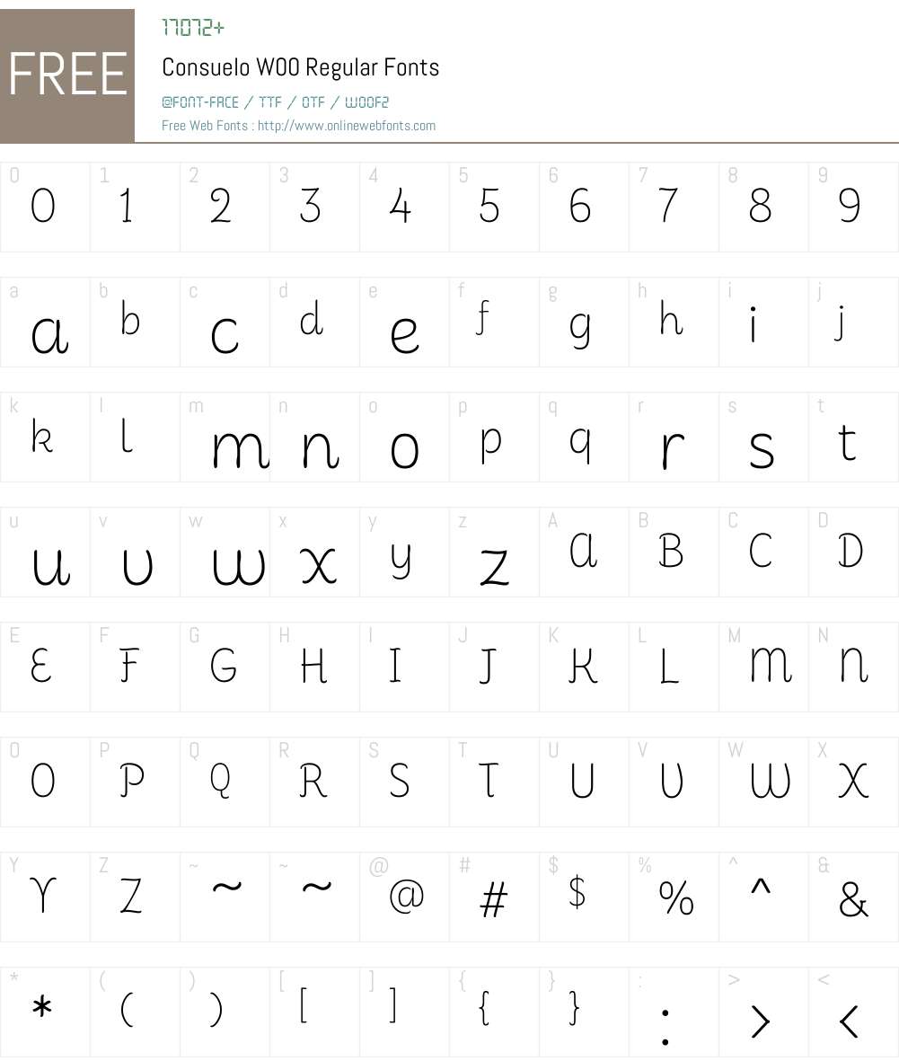 ConsueloW00-Regular Font Screenshots