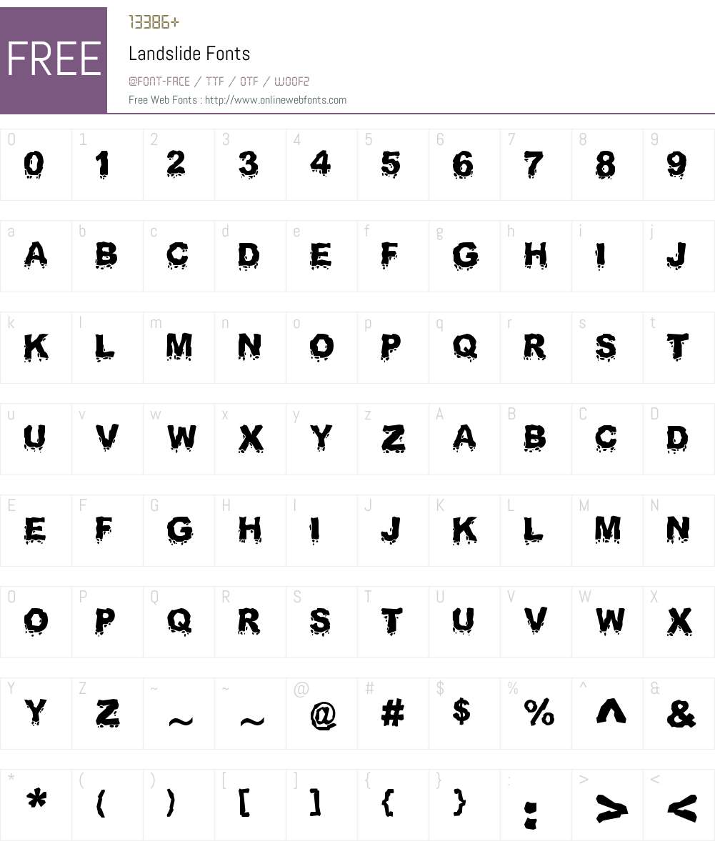 Landslide Font Screenshots