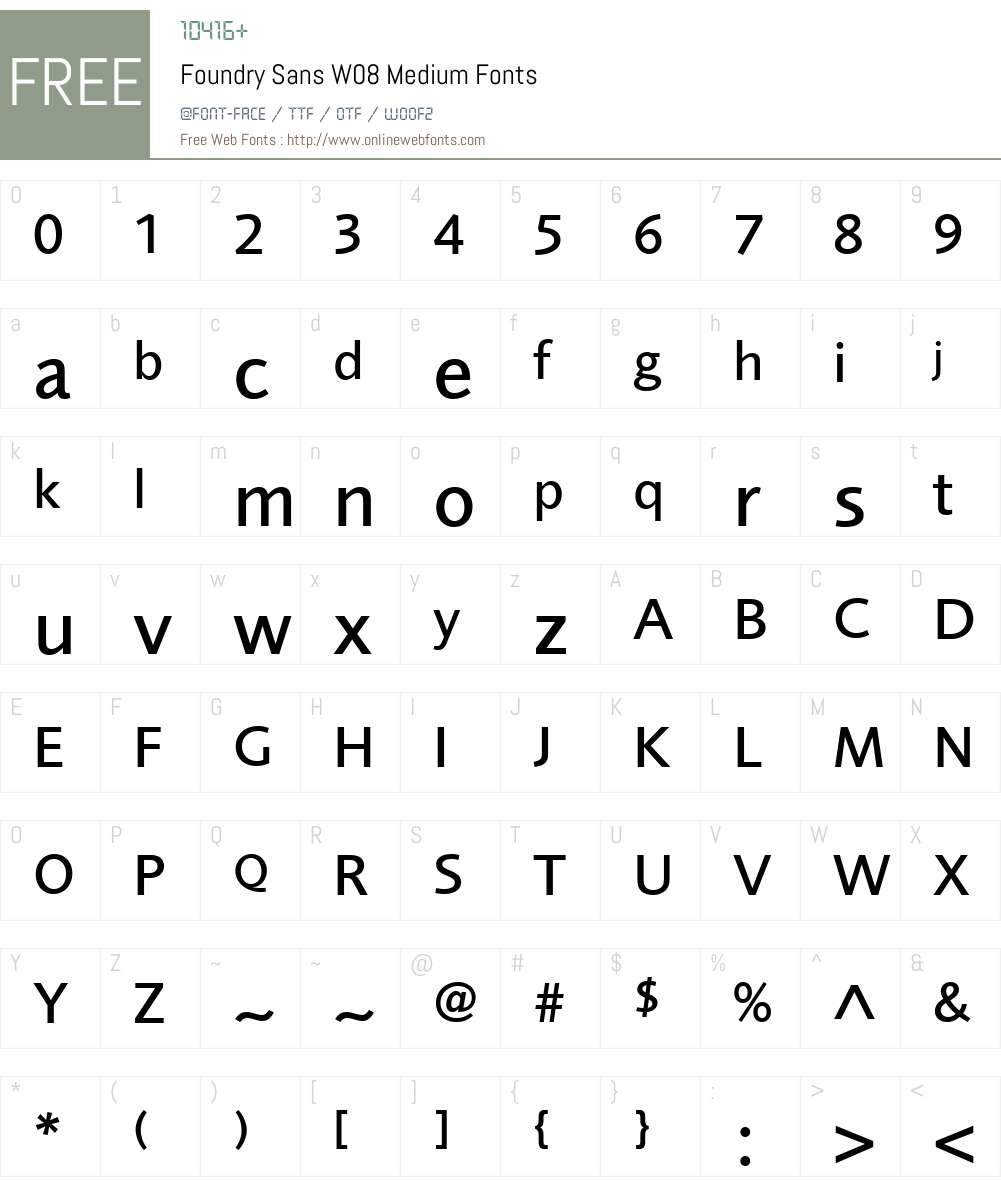 FoundrySansW08-Medium Font Screenshots