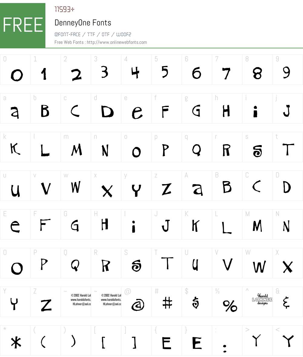 DenneyOne Font Screenshots