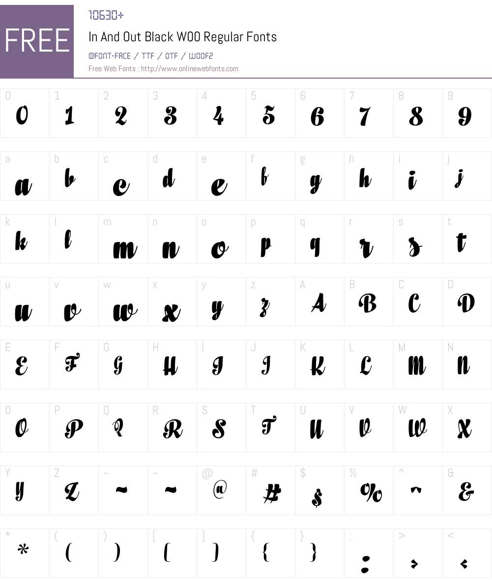 InAndOutBlackW00-Regular Font Screenshots