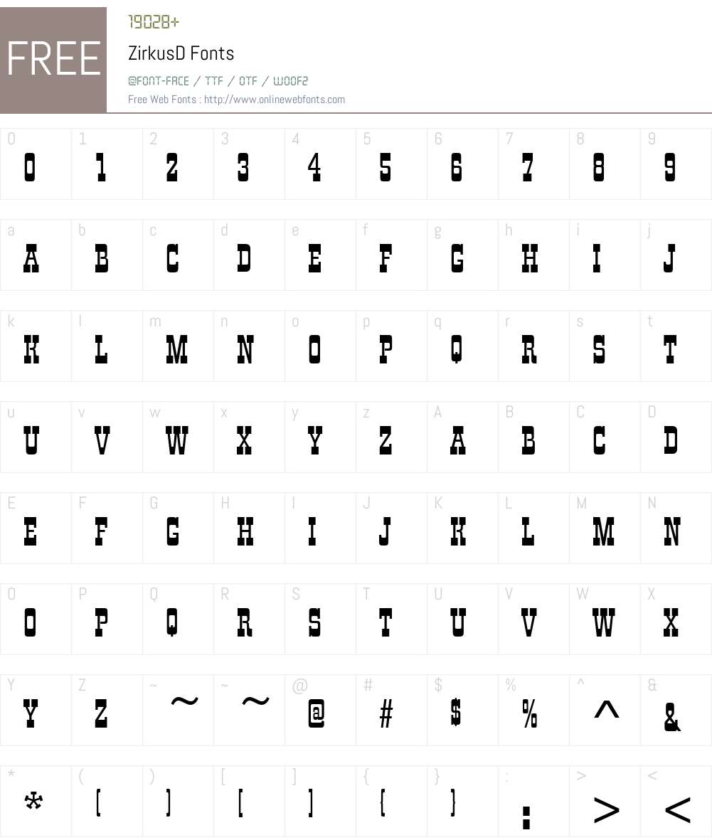 ZirkusD Font Screenshots