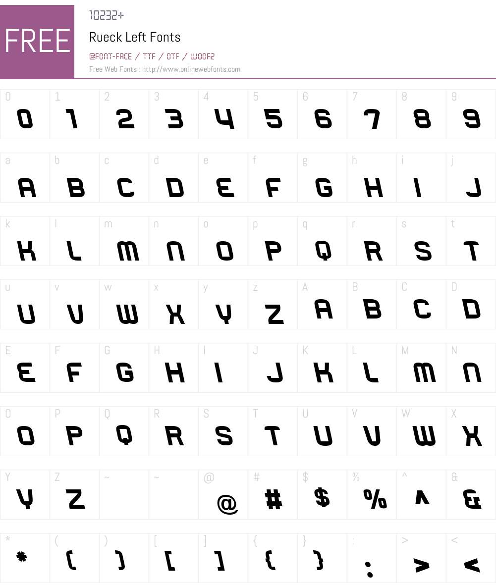 Rueck Left Font Screenshots