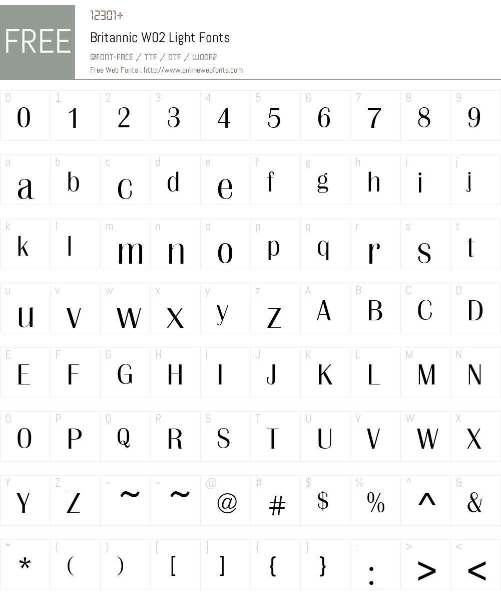 Britannic Font Screenshots