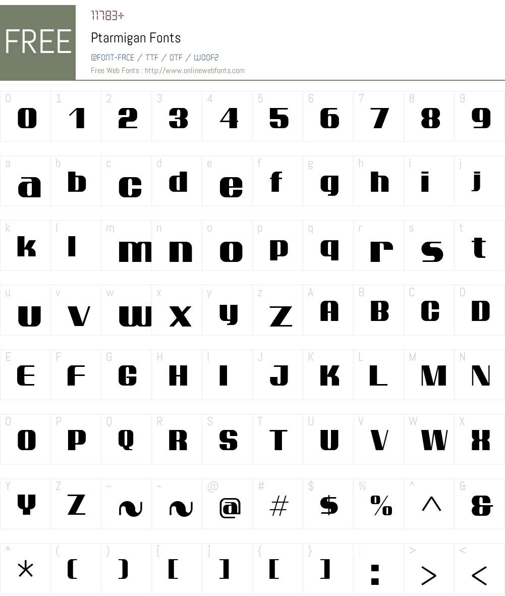 Ptarmigan Font Screenshots