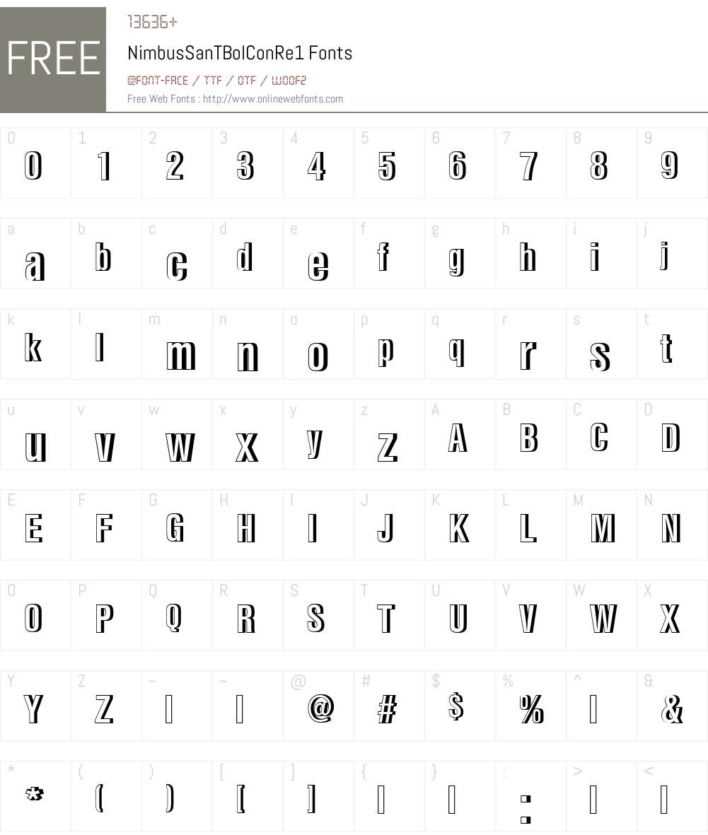 NimbusSanTBolConRe1 Font Screenshots