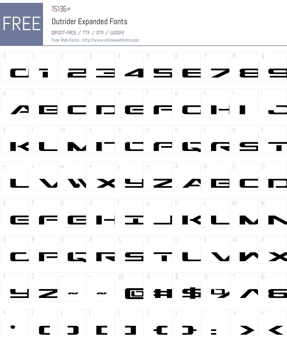 Outrider Expanded Font Screenshots