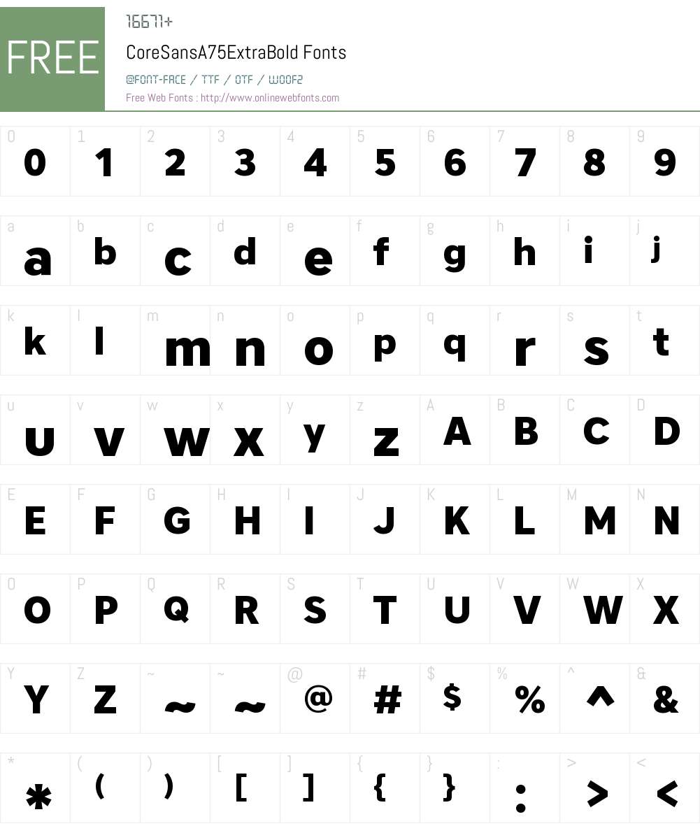 Core Sans A 75 ExtraBold Font Screenshots