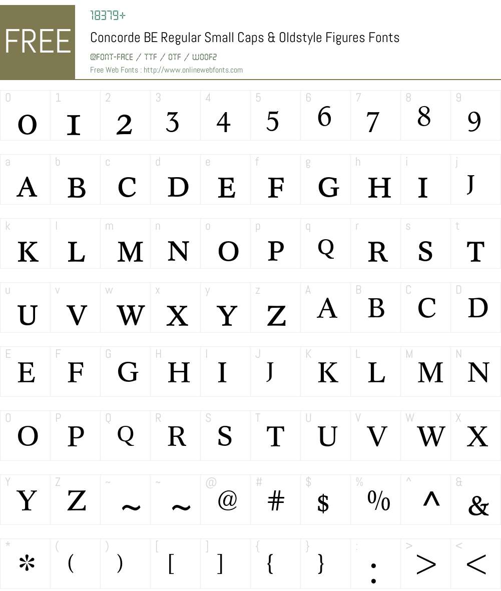 Concorde BE Font Screenshots