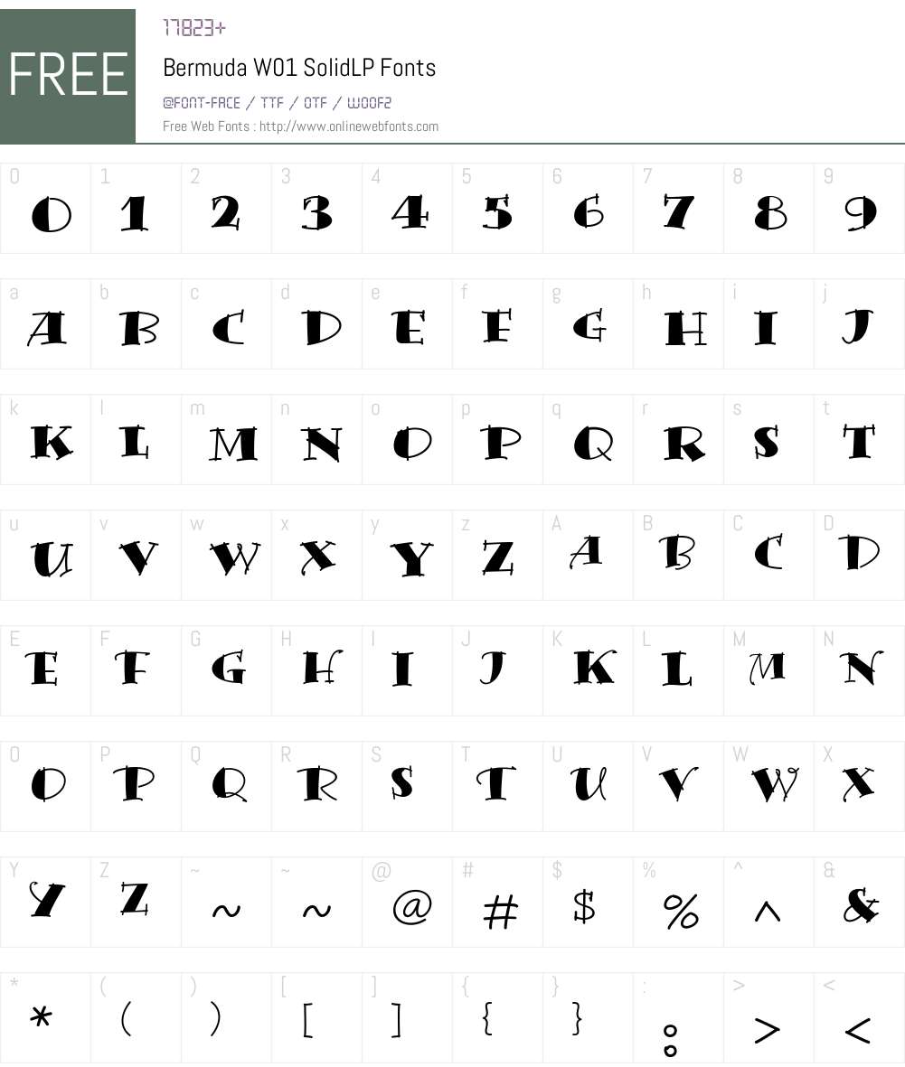BermudaW01-SolidLP Font Screenshots