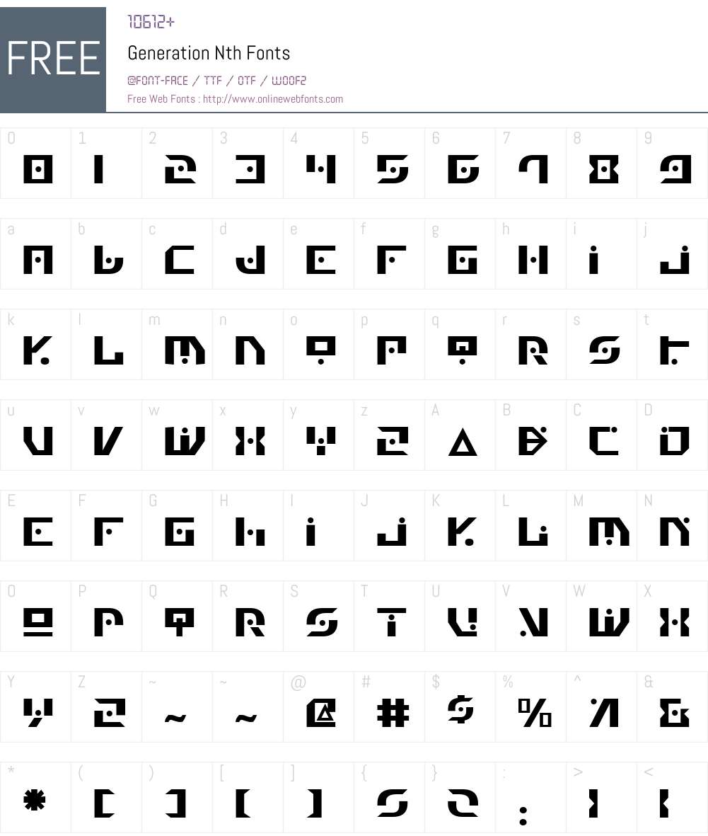 Generation Nth Font Screenshots