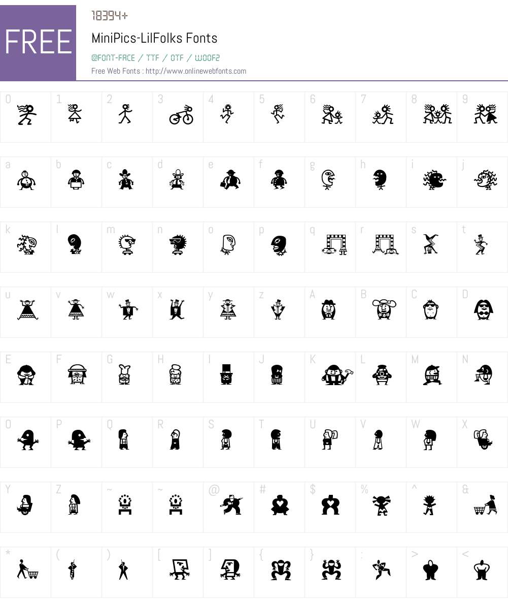 MiniPics Font Screenshots