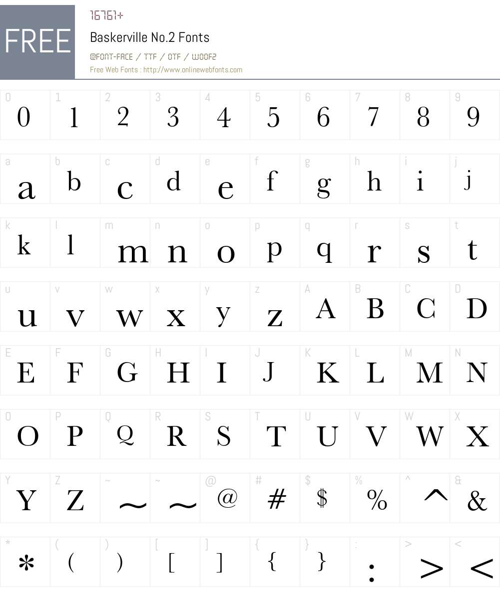 Baskerville No.2 Font Screenshots