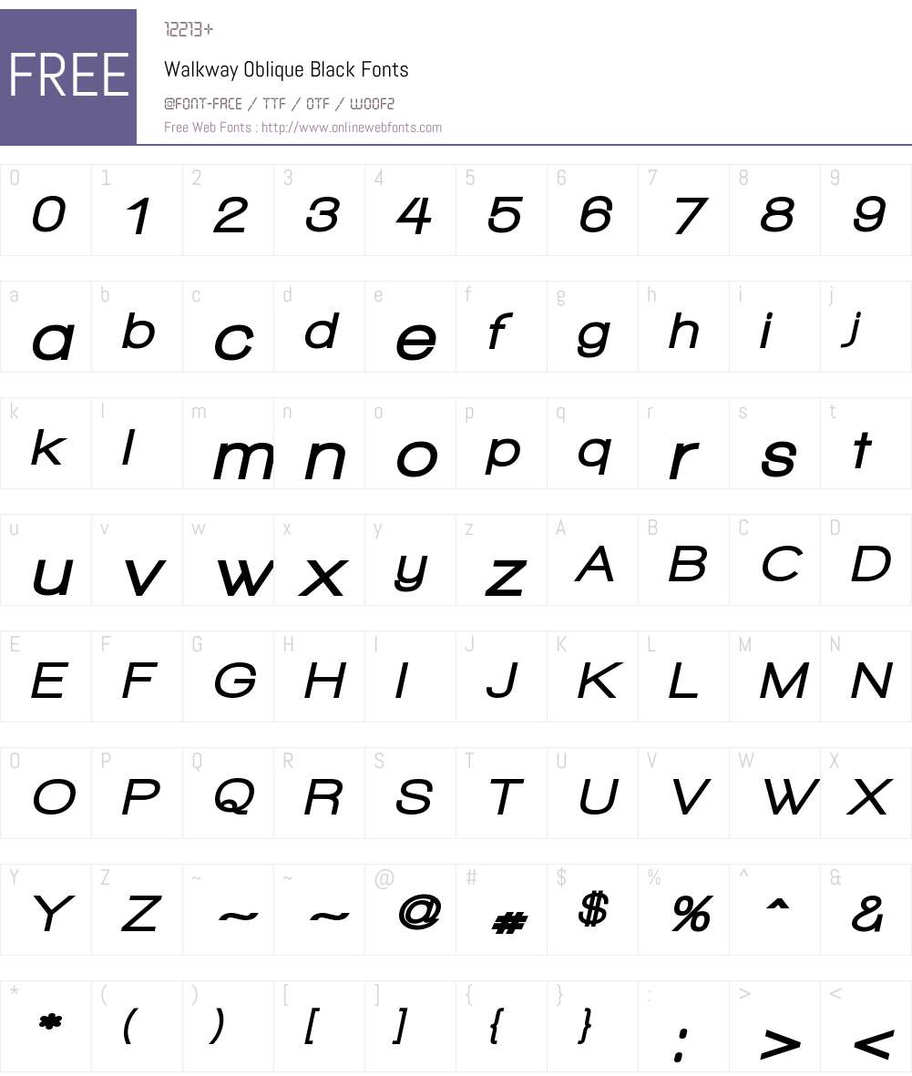 Walkway Oblique Black Font Screenshots