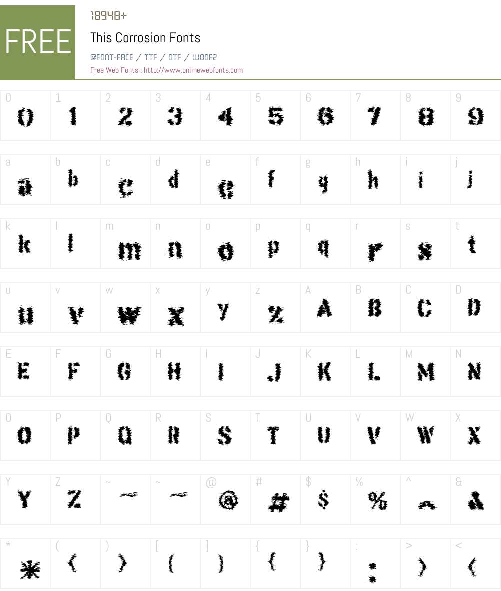 This Corrosion Font Screenshots